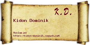 Kidon Dominik névjegykártya